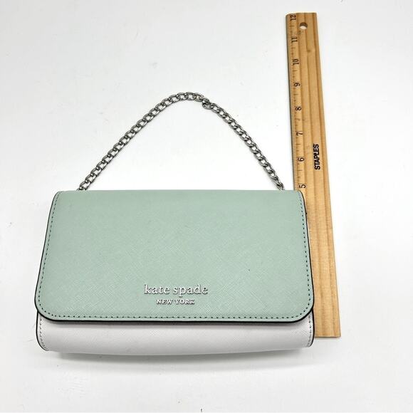 Kate Spade Cameron Crossbody Conversion Mini Bag Willow Green White Silver Chain - Picture 11 of 12